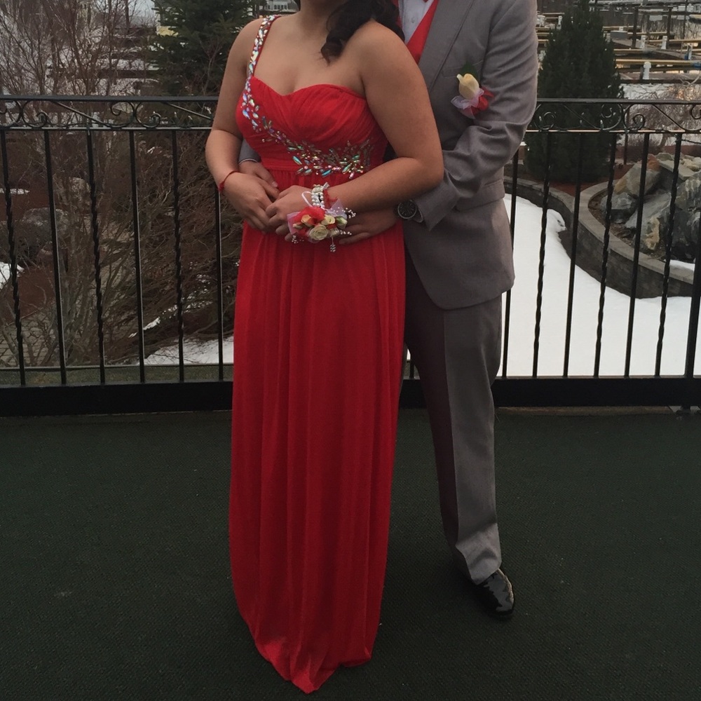 Long red dress